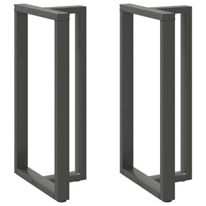 vidaXL Pieds de table de bar en T  2 pièces  anthracite  60 x 35 x (110-111) cm  acier
