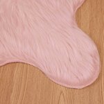 vidaXL Tapis en Peau de Mouton Synthétique Rose 80 x 50 cm Polyester