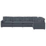 vidaXL Canapé modulaire avec coussins en velours gris foncé
