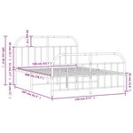 vidaXL Cadre de lit métal sans matelas avec pied de lit noir 140x200cm