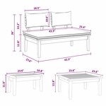 vidaXL Ensemble de banc de jardin avec coussin 4 Pièces Marron et Crème