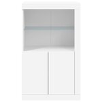 vidaXL Armoire latérale avec éclairage LED blanc bois d'ingénierie