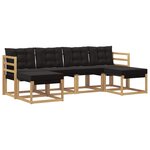 vidaXL Ensemble de canapés d'extérieur 6 pc Blanc et noir