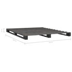 vidaXL Cadre de lit de palette sans matelas gris 140x200cm bois massif