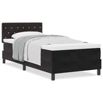 vidaXL Lit à ressorts avec matelas avec matelas Noir 90 x 200 cm tissu