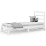 vidaXL Lit coulissant Blanc 2x(90x200) cm Bois de pin massif