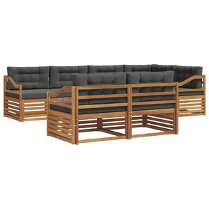 vidaXL Ensemble de canapés d'extérieur 7 Pièces Naturel et Anthracite