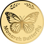 Monnaie MONARCH BUTTERFLY Butterflies 1/1000 Oz Medaille Or (PRÉCOMMANDE)