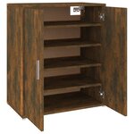 vidaXL Meuble à chaussures Chêne fumé 60x35x70 cm Bois d'ingénierie