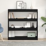 vidaXL Cabinet à livres/Cloison Chêne Noir 100x30x103cm Bois d'ingénierie