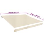 vidaXL Toit d'auvent toile crème 3 x 2 5 m (cadre non inclus)