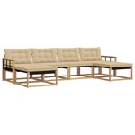 vidaXL Ensemble de canapés d'extérieur 6 Pièces Blanc et Beige