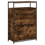 vidaXL Armoire à chaussures chêne fumé 75x34x112 cm bois d'ingénierie