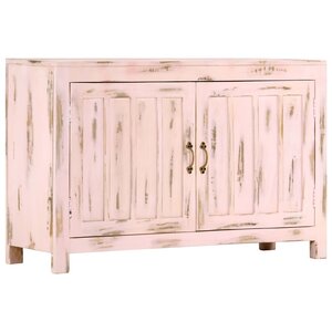 vidaXL Buffet Rose clair 110x35x70 cm Bois de manguier massif