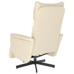 vidaXL Fauteuil inclinable avec repose-pieds crème similicuir