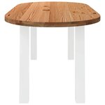vidaXL Table à manger marron clair bois de chêne massif ovale