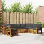 vidaXL Ensemble de canapé d'angle 9 Pièces Naturel et Anthracite
