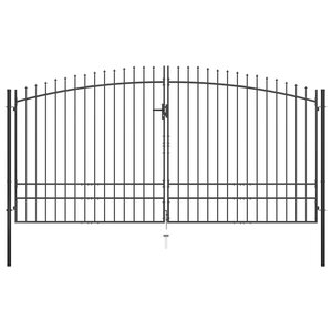 vidaXL Double portail avec haut sous forme de lance 400 x 248 cm