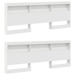 vidaXL Tête de lit de rangement Blanc 200 cm Bois d'ingénierie