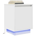 VidaXL Tables de chevet avec lumières LED 2 Pièces blanc 38x34x50 cm