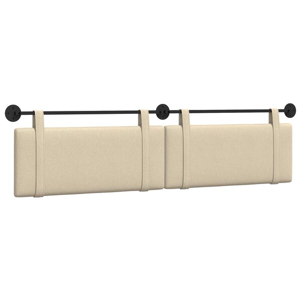 vidaXL Tête de lit suspendue Crème Tissu