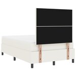 vidaXL Lit à ressorts avec matelas crème petit double en velours côtelé