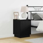 vidaXL Cabinet de chevet avec Noir 39 x 34.5 x 50 cm Bois d'ingénierie