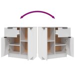 vidaXL Buffets 2 Pièces blanc 60x30x70 cm Bois d'ingénierie