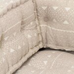 vidaXL Pouf en tissu beige