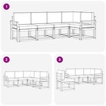 vidaXL Ensemble de canapés d'extérieur 5 Pièces Blanc et anthracite