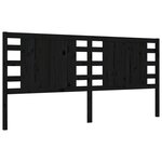 vidaXL Cadre de lit avec tête de lit noir 200x200 cm bois massif