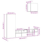 vidaXL Unités murales TV 4 Pièces gris béton bois d'ingénierie