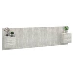 vidaXL Tête de lit avec armoires Gris béton Bois d'ingénierie