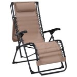 vidaXL Chaise pliable de terrasse Textilène Taupe