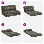 vidaXL Fauteuil de sol ajustable Vert armée Tissu