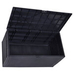 Coffre malle de rangement dim. 120L x 61l x 63H cm résine tressée imitation rotin noir