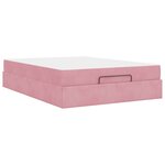 vidaXL Cadre de lit avec matelas avec matelas 2 Pièces Rose Velours