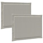 vidaXL Coussins de siège 2 Pièces Gris clair 47 x 36 x 2 cm Polyester