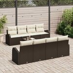 vidaXL Ensemble de canapé de jardin Marron 55 x 55 x 37 cm polyrotin