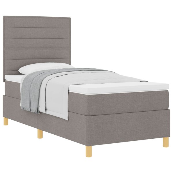 vidaXL Lit à ressorts avec matelas Taupe 80 x 200 cm tissu
