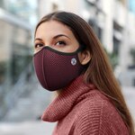 Masque vélo anti-pollution bordeaux avec filtre FFP2 - taille M (femme)