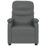 vidaXL Fauteuil inclinable électrique Gris Similicuir