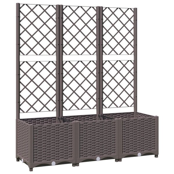 vidaXL Jardinière avec treillis Marron 120x40x136 cm PP