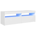 vidaXL Meuble TV avec lumières LED blanc 120x35x40 cm