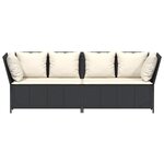 vidaXL Canapé de jardin avec coussins Noir Résine tressée