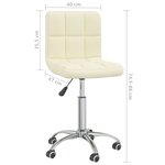 vidaXL Chaise pivotante de salle à manger Crème Tissu