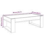 vidaXL Table basse avec LED infini sonoma gris 90x53x30 cm
