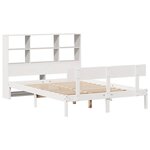 vidaXL Lit bibliothèque sans matelas blanc 160x200 cm bois pin massif