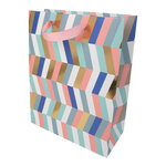 Sac cadeau grand format chevrons pastel et or - draeger paris