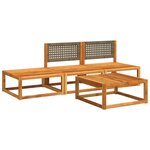 vidaXL Ensemble de canapés de jardin 4 pièces avec coussins en bois d'acacia et rotin